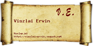 Viszlai Ervin névjegykártya